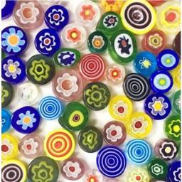 Arte De Telhas De Vidro De Mosaico De Flores Mistas, Contas Redondas para Fazer Jóias, Castiçal Artesanal DIY, Material Artesanal Abajur, 28g - Image 1