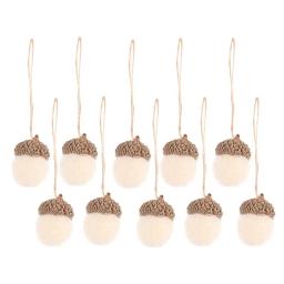 10 pçs árvore de natal pendurado pingente diy feltro pinho cone bolas decorações de mesa enfeites de árvore de natal 10x2x2cm - Image 1