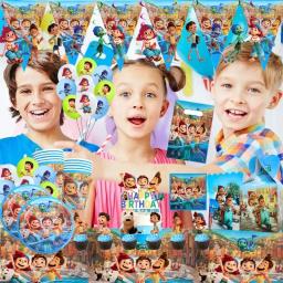 Descartável Luca Party Tableware Set para Crianças, Cartoon Anime Theme, Decorações De Festa, Baby Shower, Suprimentos De Aniversário - Image 6