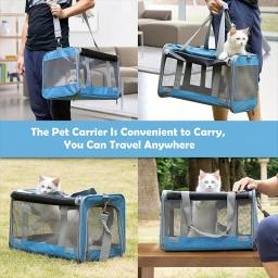 1pc grande sacos de gato portátil saco de transporte do cão malha respirável dobrável bolsa companhia aérea aprovado saco de viagem para animais de estimação saco de transporte gatinho - Image 3