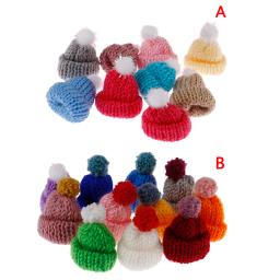 Misturado De Fios De Lã Mini Chapéu, Chapéu Cap, Headwear, Vestuário, Boneca Artesanato Materiais, Cor Aleatória, 3.5cm, 10Pcs - Image 4