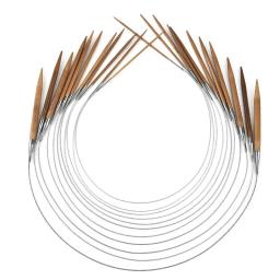 Agulhas de tricô circulares para costura Crochet de bambu Ganchos de cúspide dupla, Tubo de aço inoxidável DIY Ferramentas de costura manuais 3.0-12mm - Image 4