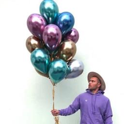 Balões metálicos dourados e brilhantes, balões de látex com confete para decoração de festa de aniversário, globos para adultos e crianças, suprimentos de festa de páscoa com 12 peças - Image 5