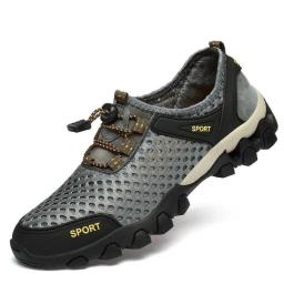 Tênis esportivo de malha antiderrapante leve respirável masculino, tênis de corrida casual, moda montanhismo, viagem ao ar livre, verão - Image 4