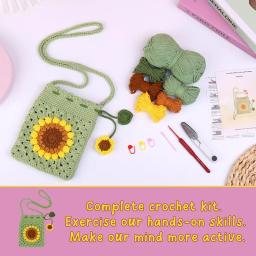Saco De Fios De Tricô Para Iniciantes, Fio De Crochê, Kit De Tricô, Pacote De Material Artesanal DIY, Iniciantes e Amantes Artesanato - Image 5