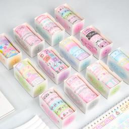 Fita Washi para Scrapbooking Journal, Fitas Adesivas Decorativas, Adesivo Material DIY, Papelaria Bonito Coração Menina, Sweet Cool, 5 Rolo por Lote - Image 2