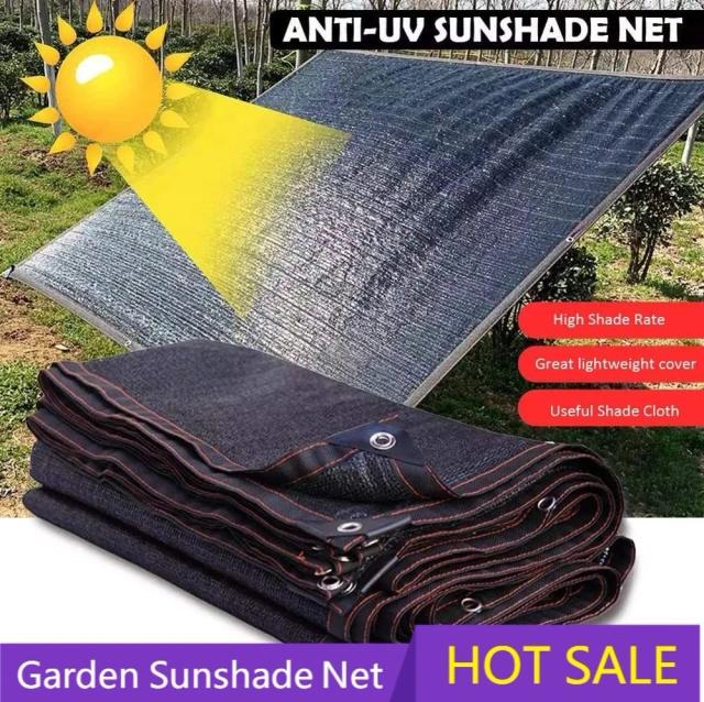 Rede de Sombras para Jardim ao Ar Livre com Proteção UV - Preto, Ideal para Fábricas de Carros e Estufas, Cobertura de 12 Pinos com 80-90% de Sombreamento