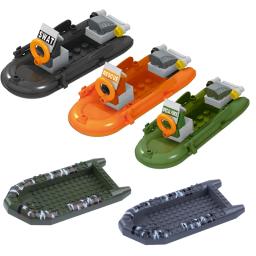Modelo de construção militar ww2 arma do exército inflável camuflagem barco de borracha acessórios educação blocos brinquedos para crianças kits - Image 1