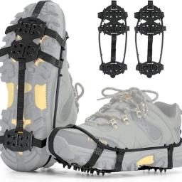 Anti-Slip Ice Grips Gripper para caminhadas, sapatos de escalada, picos, escalada Chain Crampons, tampa dos sapatos, M, L, 24 dentes, 1 par - Image 2