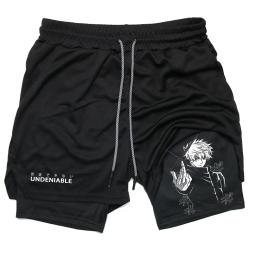 Shorts de performance preto anime para homens e mulheres, shorts de compressão respiráveis, secagem rápida, atletismo, corrida, treino, ginásio, verão - Image 4