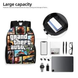 Mochila de Colagem Automática Impermeável para Homens e Mulheres, Saco de Escola Universitária, Saco de Aventura GTA, Mochila de Impressão - Image 5