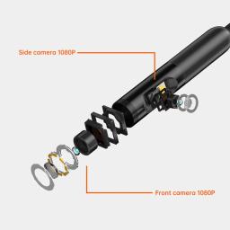 Câmera endoscópica de lente dupla, tela ips de 4.3 polegadas, hd1080p, vídeo, sonda usb, bolsa de ferramentas, boroscópio de inspeção de carro, à prova d'água, 9leds, 2600mah - Image 4