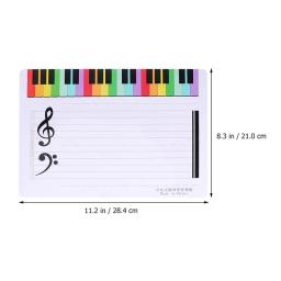 Quadro portátil com teclado apagável, placa de ensino, branco, música, mesa de funcionários, piano, notação desktop, ferramenta de ensino - Image 2