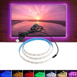 Fita de Iluminação, Lâmpada Decoração para Casa, Plano de TV, USB, DC 5V, 2835, 0,5 m, 1m, 2m, 3m, LED Strip Light com pilhas AA, 4m, 5m - Image 1