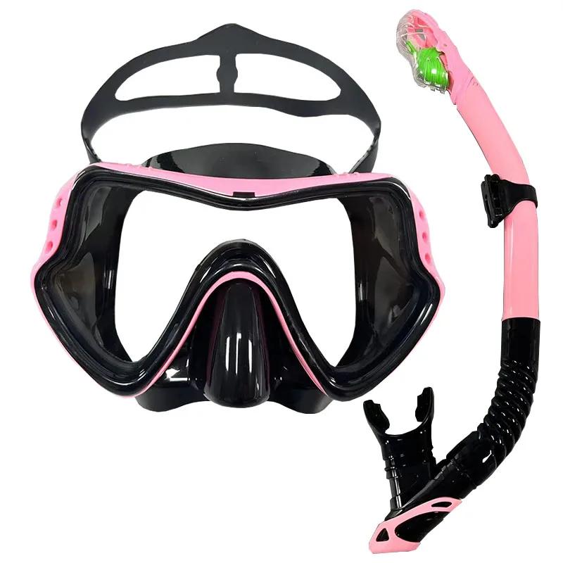 Impermeável Soft Silicone Natação Óculos, Tubo de respiração seco completo, Máscara De Mergulho Profissional - Image 1