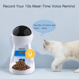 Iseebiz 3l alimentador automático para animais de estimação dispensador de comida inteligente para gatos cães temporizador tigela auto gato do cão suprimentos alimentação para animais de estimação registro voz - Image 2