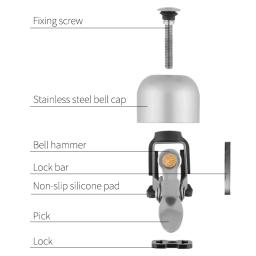 ROCKBROS Aço Inoxidável Retro Voiceless Bells para Guiador De Bicicleta, Anel De Segurança De Bicicleta, Ciclismo Acessórios De Aviso, MTB Guiador - Image 6