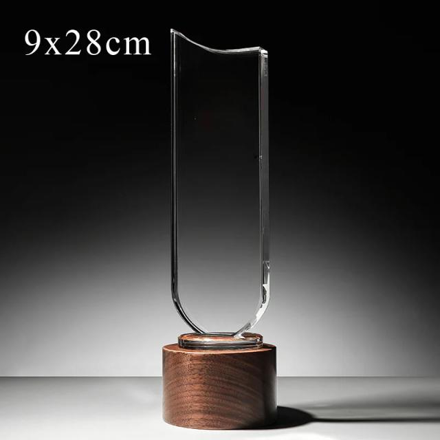 Troféu de Cristal Personalizado com Bolha e Letras - Prêmio Excelência para Empresas em Vidro de Alto Grau
