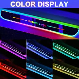 Luz personalizada do peitoril da porta do carro, Lâmpada do projetor do logotipo, USB Power, LED sem fio, RGB, placa bem-vinda do carro Scuff, luz do pedal - Image 1