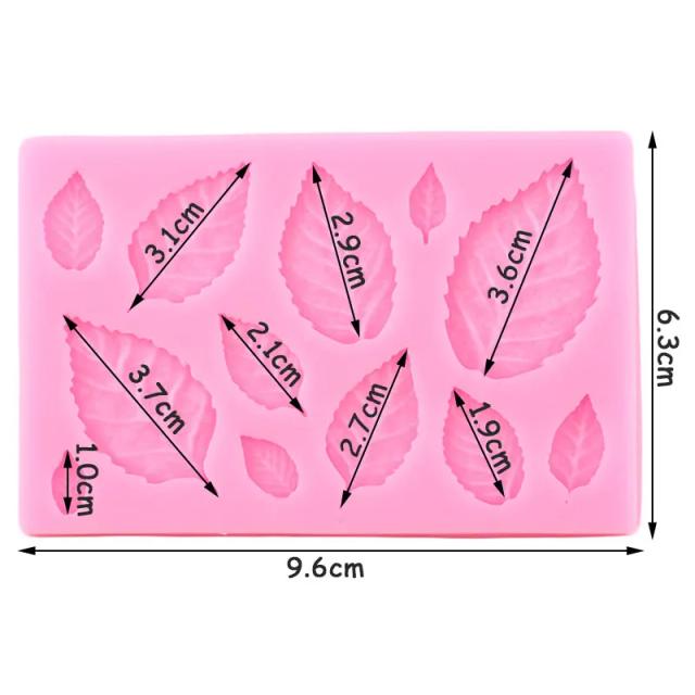 Molde de Silicone 3D para Flores e Folhas de Rosa - Ideal para Fondant, Chocolate, Sugarcraft e Decoração de Bolos