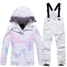 Fato de neve infantil, conjuntos de roupas snowboard, roupa exterior, casaco de esqui, calças, fantasias infantis, moda, menino e menina - Image 6