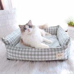 Cama de treliça macia para animais, sofá-cama, cesta para cães pequenos e médios, almofada para cachorro, acessórios para animais - Image 1