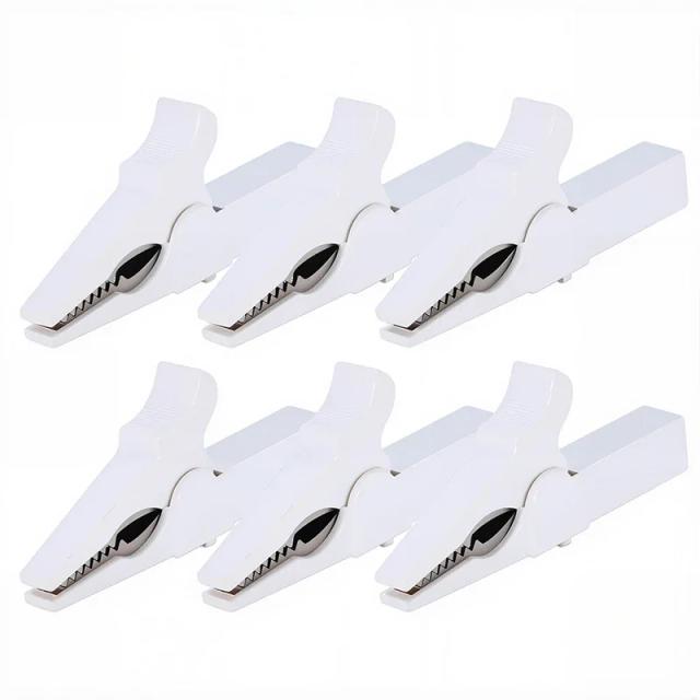 Clipe de Jacaré HV 32A 55mm para Plugue Banana 4mm Multímetro Caneta Cabo Sondas Clipe de Crocodilo 6 Peças