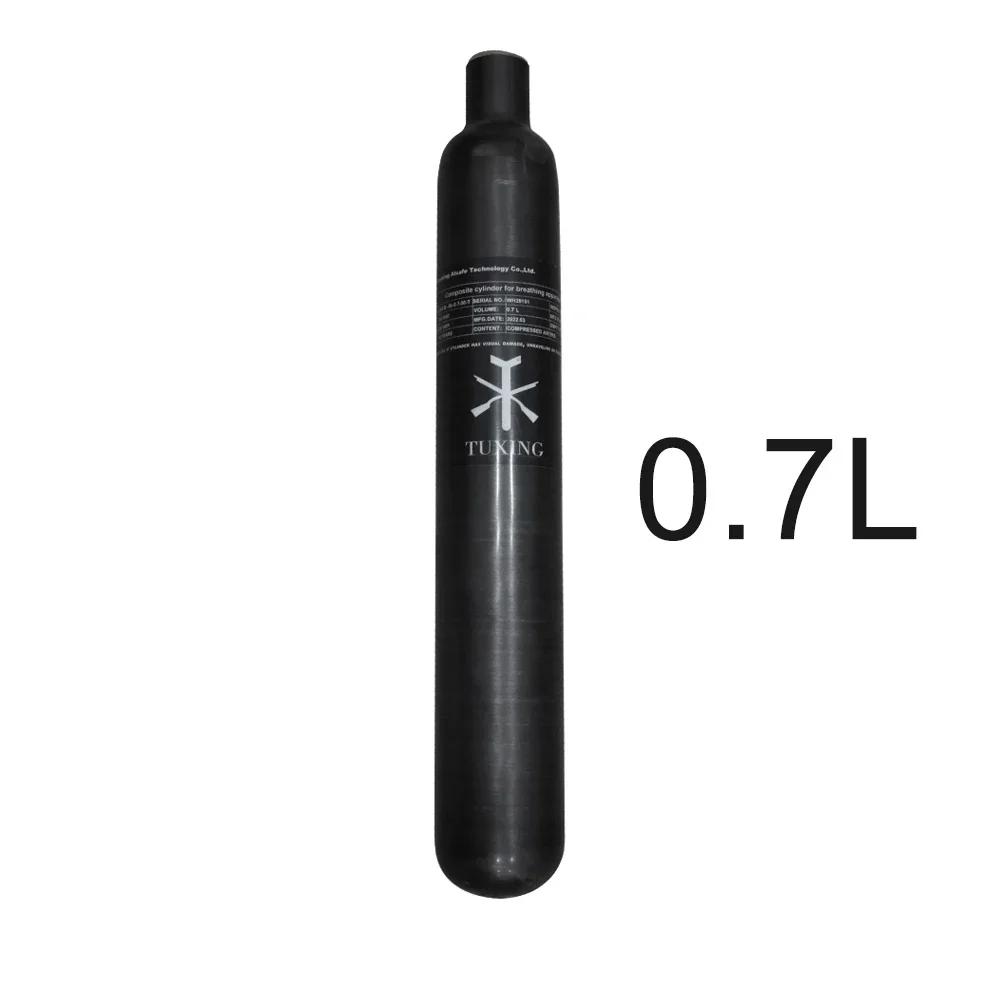 TUXING 4500Psi 300Bar 30Mpa 0.7L 700CC Cilindro de fibra de carbono Tanque HPA Cilindro de gás de alta pressão para caça de mergulho FX M18 * 1.5 - Image 1