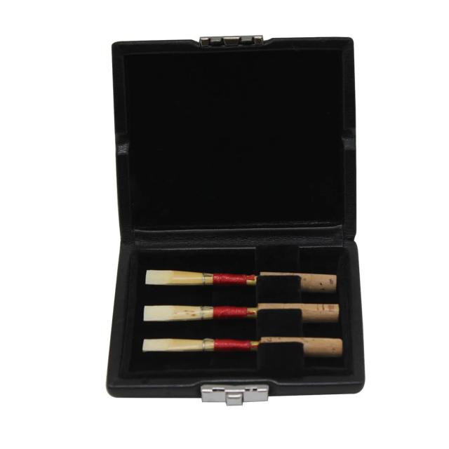 Caixa de Armazenamento Impermeável em Couro Genuíno para Reeds de Oboe - Resistente ao Desgaste e Ideal para Instrumentos de Sopros e Acessórios