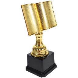 Título em inglês: Copos de troféu de prêmio de ouro Troféu de plástico em forma de livro Troféu de estrela de leitura Primeiro lugar Ganador Troféus Campeão - Image 6