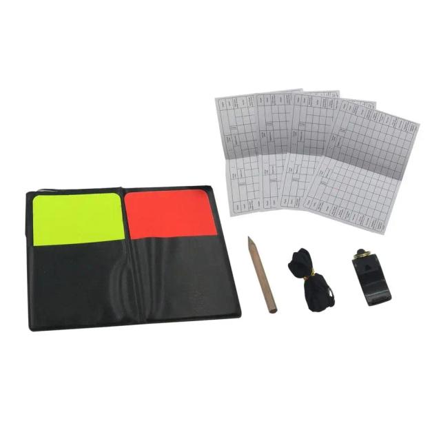 Kit Completo de Cartões de Futebol: Árbitro Vermelho e Amarelo, Carteira e Notas para Pontuação e Acessórios Essenciais
