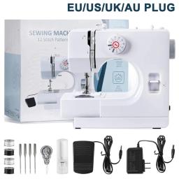 Mini máquina de costura para iniciantes, máquina de costura portátil com 12 pontos embutidos e pedal para iniciantes - Image 1