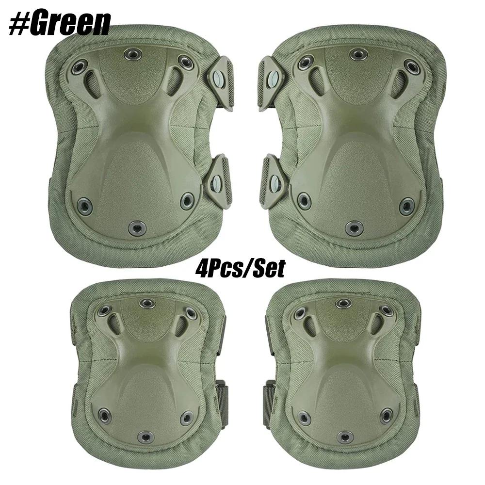 Conjunto de almofadas protetoras de joelho e cotovelo, Segurança exterior CS Paintball, Equipamento de skate, 4pcs por conjunto - Image 1