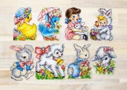 Plástico aida Cross Stitch Kit Pacote Bordado Contado Cross-Stitching Kits Bordado geladeira ímã animais estilos - Image 1