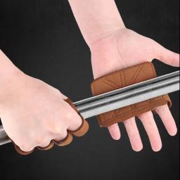 Luvas de treinamento de levantamento de peso de couro proteção da palma das mulheres dos homens fitness esportes ginástica apertos pull ups treino de levantamento de peso - Image 2