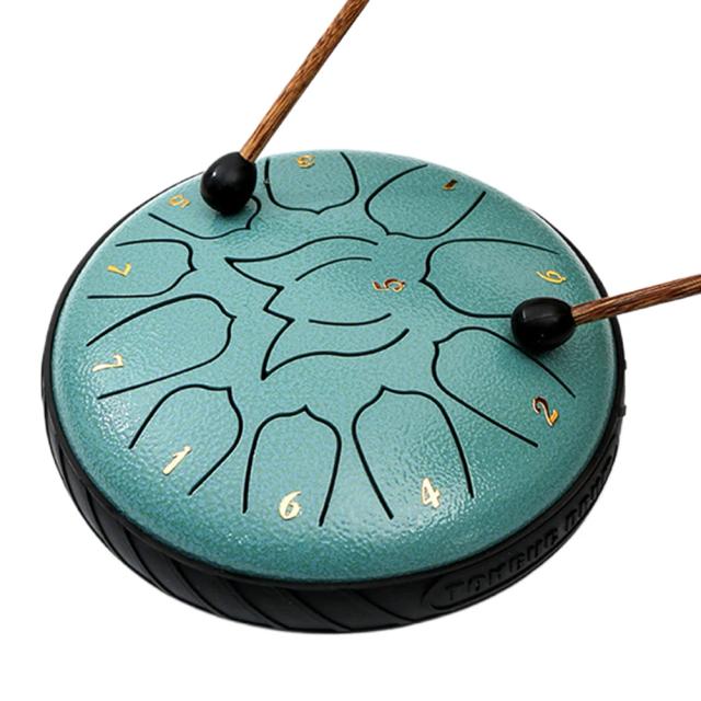 Aço Tongue Drum de 6 Polegadas com Drum Bag, Marretas e Livro de Música para Yoga e Meditação - Presente Original com 11 Notas