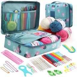 Conjunto ergonômico de crochê, Kit de agulhas de tricô para estrelas, Acessórios DIY, 5 rolos, 59pcs - Image 1