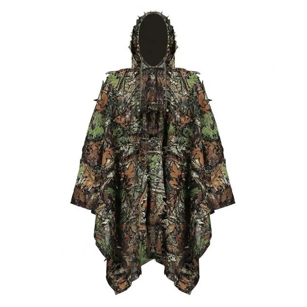 Capa de camuflagem durável com folhas 3D, roupas Ghillie, capa da floresta respirável, treinamento ao ar livre e caça, decoração para caça - Image 1