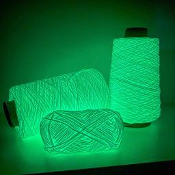 Fio luminoso crochê alta dureza absorver a luz solar diy poliéster noite brilhante mão tricô arte artesanato fio - Image 2