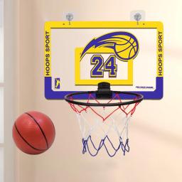 Mini cesta de basquete para crianças, suporte de tiro interno, exercício doméstico, cesta de basquete dobrável, sem perfuração, painel de parede - Image 1