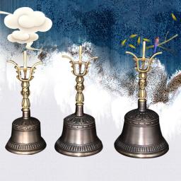 Nepal meditação budista sino de bronze artesanal tibetano sinos sinos da mão do vintage instrumento música yoga meditação ornamentos - Image 3