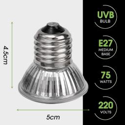 1/5 pçs 25/50/75w uva + uvb réptil lâmpada tartaruga basking uv lâmpadas luz de aquecimento crescimento animal de estimação luz de aquecimento para anfíbios - Image 6