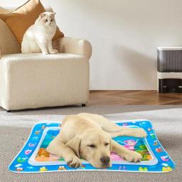 Tapete de água inflável espessado para pet, Playmat com peixe mar oceano tema, Brinquedo sensorial para gato e cachorro - Image 2