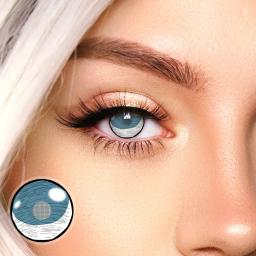 2 peças/1 par de lentes de contato coloridas anime cosplay acessórios lente prescrição anual contatos coloridos com caixa demon slayer - Image 5