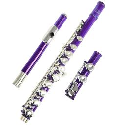 Flauta roxa para desempenho de concerto C Key Cupronickel Flauta com estojo Chave de fenda Peças de pano de limpeza Ocidental - Image 3