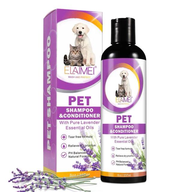 Shampoo Pet de Longa Duração para Cães e Gatos, Produtos de Higiene para Remoção de Ácaros e Odor.