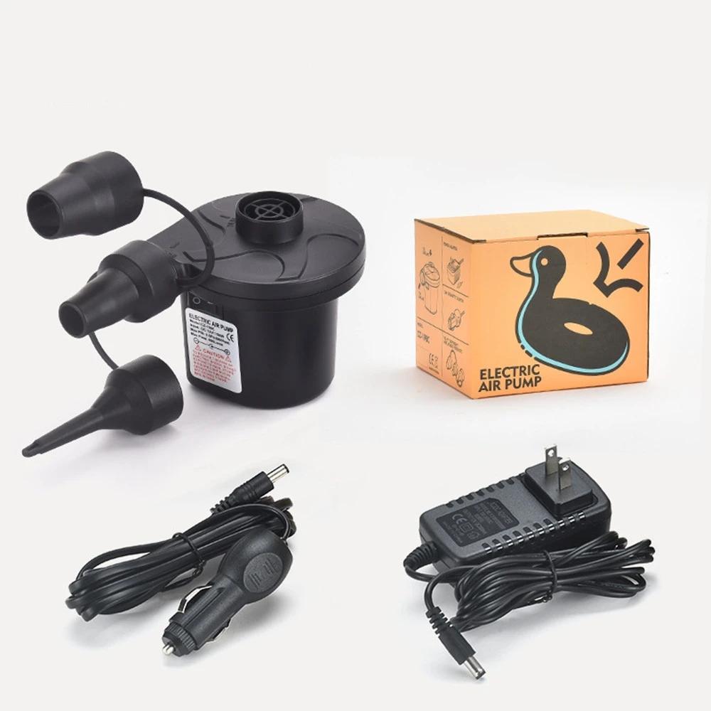 Bomba de ar elétrica para insufláveis, Bomba de colchão com 3 bicos, Inflator para camas de ar, Anel de natação - Image 1