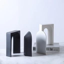 Artesanato geométrico criativo de cerâmica, arco semicircular, estatuetas decorativas em preto e branco, acessórios de decoração para casa - Image 2