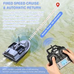 Barco de pesca sem fio com GPS, função de retorno automático, alimentador inteligente RC, 3 recipientes, 500m, 2024 - Image 3