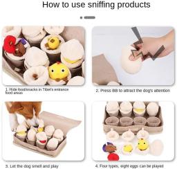 Atuban snuffle esteira para cães de alimentação lenta durável esteira interativa do cão com quebra-cabeça estridente brinquedos de pelúcia ovos brinquedos para o nariz - Image 3